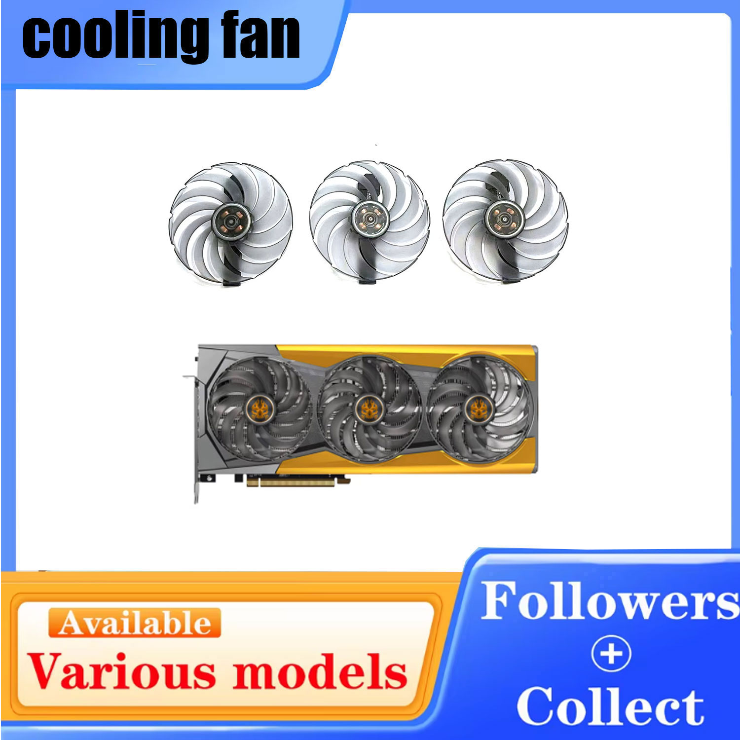 Rx 6900 Xt 16Gb - 95MM FDC10U12D9-C 6-pins koelventilator voor de