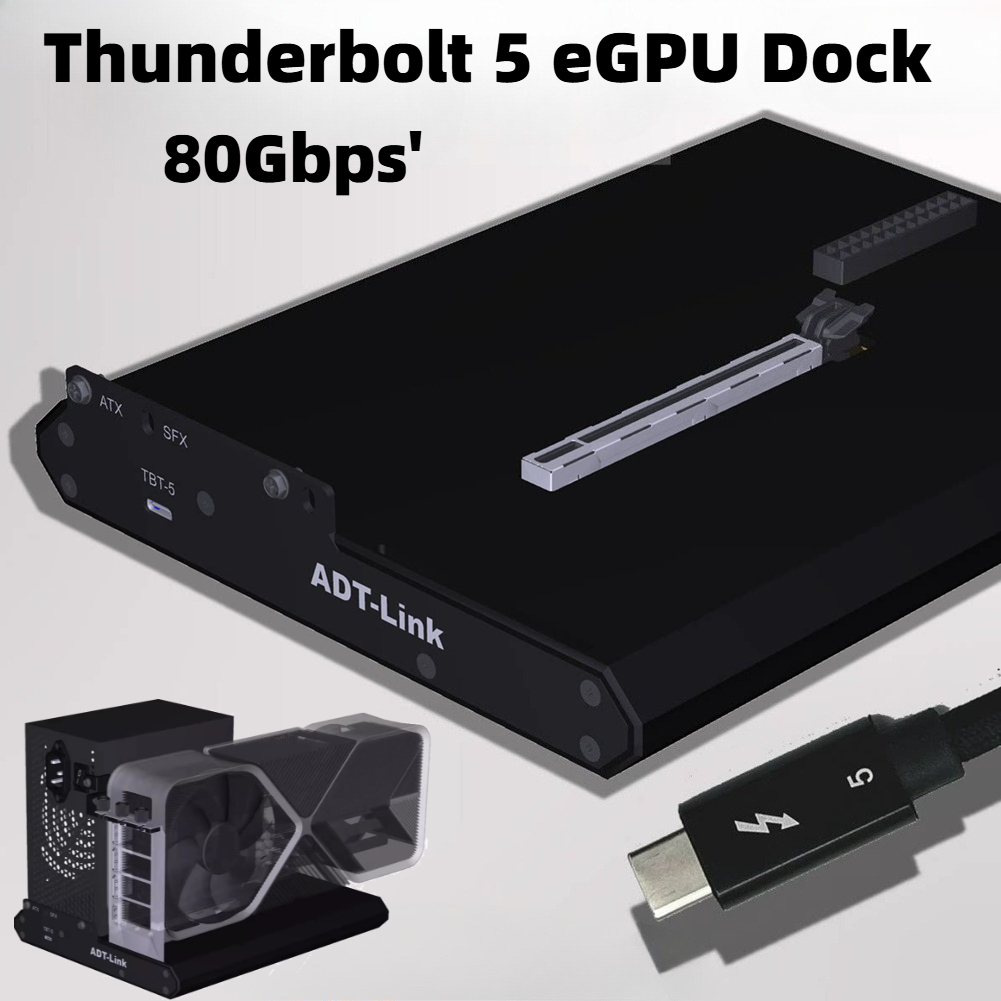 Thunderbolt 4 External Gpu Enclosure - ADT Thunderbolt-5/4/3 Externe GPU Dockingstation 80Gbps
