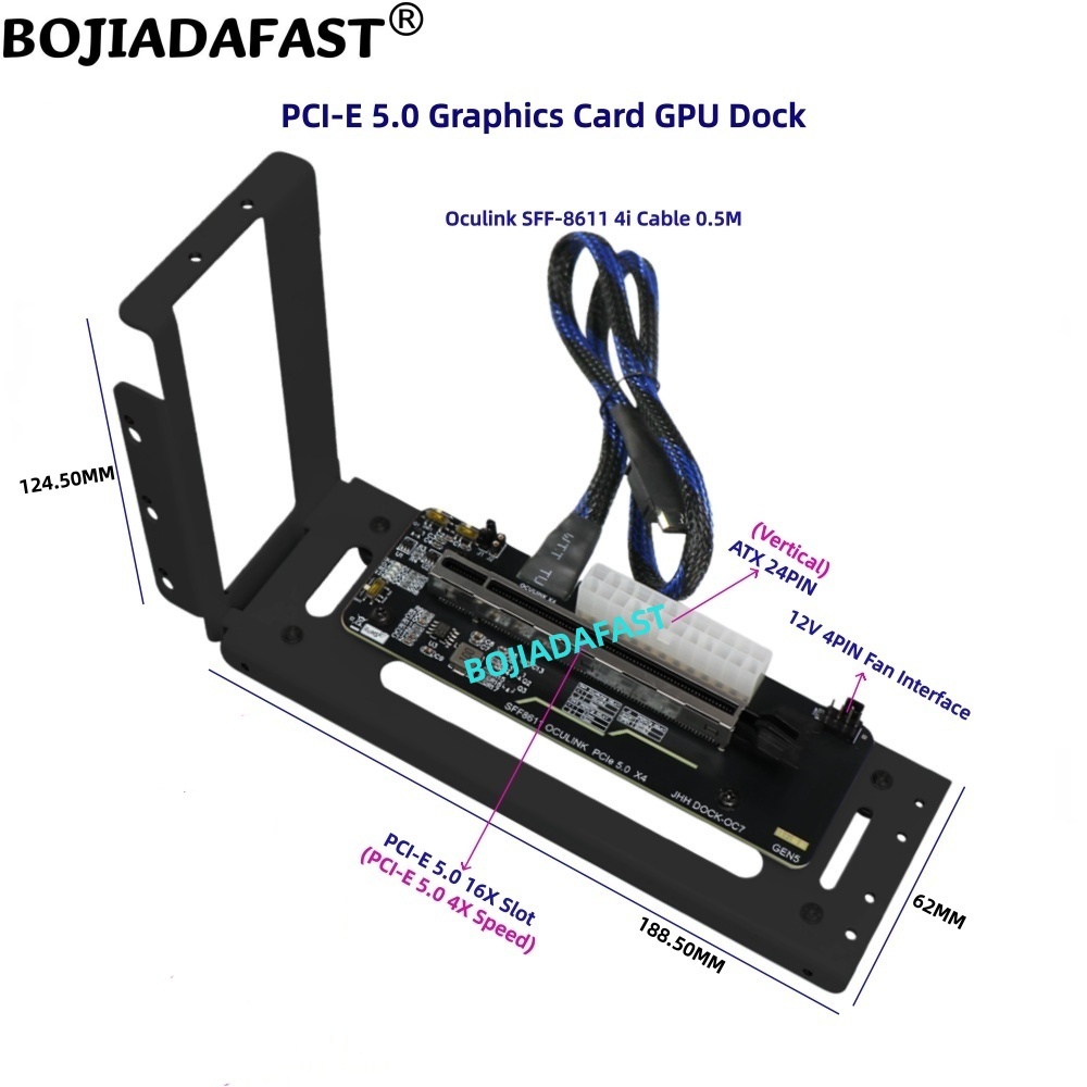 PCI-E 5.0 16X GEN5 Adapterkaar - Oculink Egpu Dock Graphics Card recensie en prijs